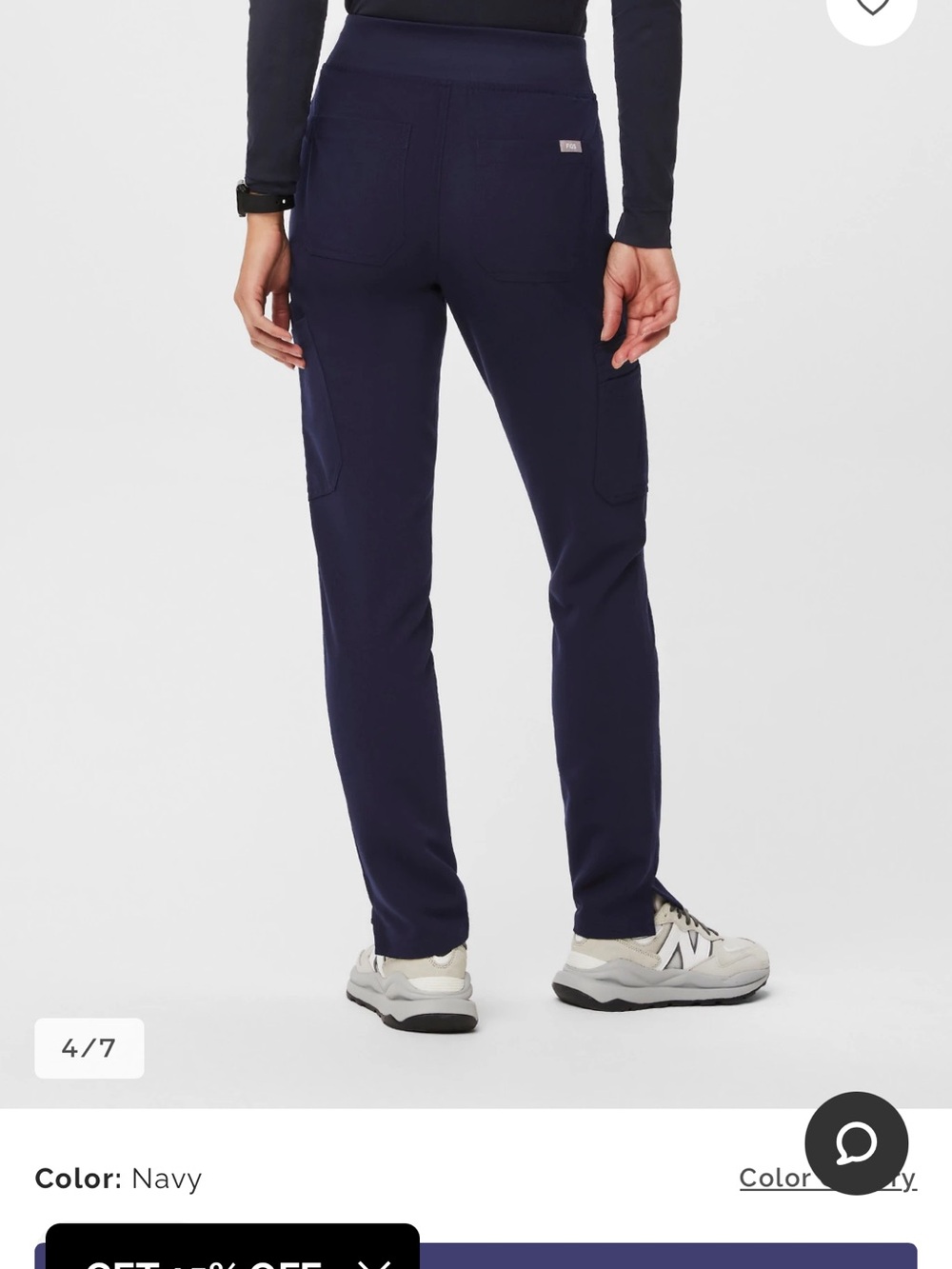 Figs Navy Straight-Leg Pull-On Scrub Pants